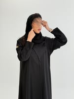 عباية وسن بقماش كريب الابداع تدخيلات جاكار ناعم