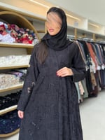 عباية فرات بقماش اورجنزا فلوك مخرم اسود