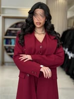 بليزر | عباية اسرار بقماش كريب باربي تركي عنابي (...