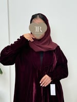 Winter collection ا عباية وعد بقماش مخمل عنابي