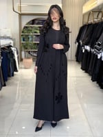 بليزر | عباية رايه بقماش جوخ مطرز اسود