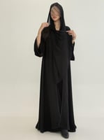 عباية سلطانه بقماش انترنت كويتي بتطريز ناعم كحلي