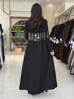 بليزر | عباية ساندي بقماش كريب الاناقة تدخيلات تطر...