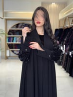 عباية مليكه بقماش كريب الابداع كم مخمل دبل كلوش