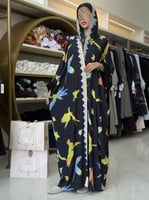 عباية الهبه بقماش شيفون برسم عصافير