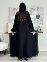 عباية فيور | اسود مع اخضر