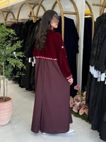 عباية محاسن بقماش مخمل كوري تدخيلات كريب الاناقه ب...