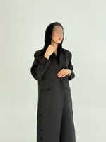 بليزر | عباية الهنوف بقماش كريب ايطالي تدخيلات مرب...