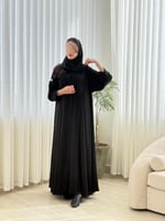 عباية غيداء بقماش كريب رموش دبل كلوش