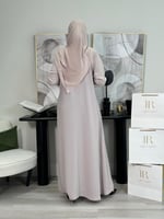 عباية لامينا ا كريب إحساس مزين بكسرات وربطه بيج فا...