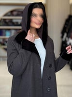 عباية جولين بقماش جوخ شتوي تدخيلات مخمل رمادي