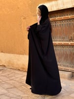 عباية رماح بقماش سي واي تدخيلات شيفون اسود