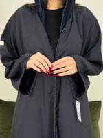 عباية رباب ا كلوش الاناقة شك ناعم - كحلي