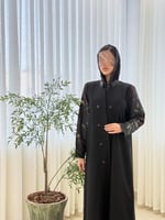 عباية نجات بقماش كريب الاناقة تدخيلات جاكار ناعم م...