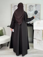 عباية سماء | قماش كريب سيلك بني