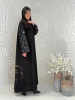 عباية اريام بقماش كريب الاناقة تدخيلات تل ترتر