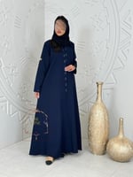 عباية سلوى بقماش باربي بشك كحلي