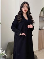 بليزر | اروى بقماش كريب رموش بحياكة يدويه اسود