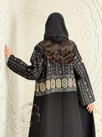 عباية رسيل بقماش كريب الابداع تدخيلات لنن هندي مطر...