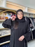 عباية جاز بقماش كريب الاناقة تدخيلات كريب مطبع خطو...