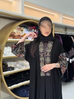 عباية ريفن بقماش ملكي تطريز الوان