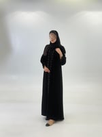 عباية روليم بقماش مخمل كوري بحياكه هاري