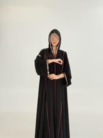 عباية شاديه بقماش كريب ملكي بتحديد دبل كلوش