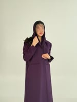 عباية غدي بقصة بليزر بقماش كريب باربي بنفسجي