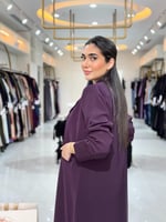 عباية بقصة بليزر بقماش كريب رموش موف