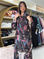 عباية الهبه لبنى بقماش حرير تويل اسود برسم سلسال