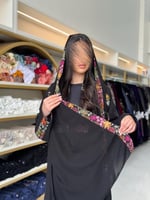 عباية رونزا كريب الاناقة تدخيلات تطريز ملون