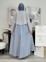 داليا ا بقماش لنن مع تطريز ابداعي سماوي