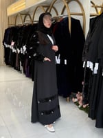 بليزر | منار بقماش كريب ايطالي مع مخمل مطرز اسود