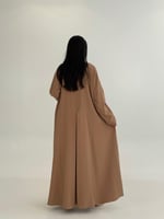 عباية سموه بقماش كريب باربي بيج