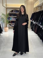 عباية كفاح بقماش مخمل تدخيلات كريب باربي