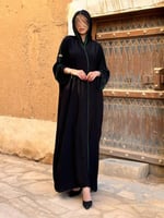 عباية رماح بقماش سي واي تدخيلات شيفون اخضر