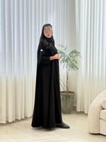 عباية غيداء بقماش كريب رموش دبل كلوش