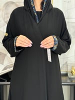 عباية شذى ا قماش ملكي كلفه ازرق