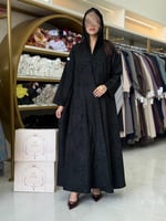 عباية فاديه بقماش كريب اورجنزا اسود