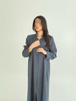 عباية ميرنا بقماش كريب مغربي كحلي 3