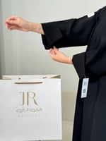 عباية ميهاف ا بقماش كريب الاناقة - اسود