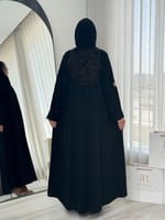 عباية مريم | بقماش بلاك بيري نص كلوش اسود