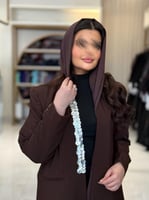 عباية اسماء بليزر كريب باربي مزين بصدف بني