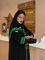 اليوم الوطني | عباية رسوخ بقماش انترنت مطرز دبل كل...