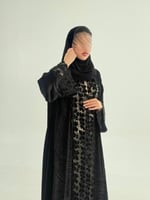 عباية الاميره بقماش مخمل ياباني بتخريم كمبيوتر فرا...