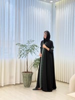 عبايه تسواهن بقماش انترنت دبل كلوش تطريز بأناقة فا...