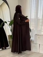عباية ديانا | حرير مغسول دبل كلوش - بني محمر