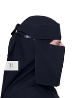 نقاب بقماش كوري قصير خط عادي ربطة عريضة