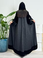 Winter collection ا عباية ميال جلد كم مخمل نقش٢