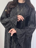 عباية نسيل قماش تفته ناعم مكسر اسود